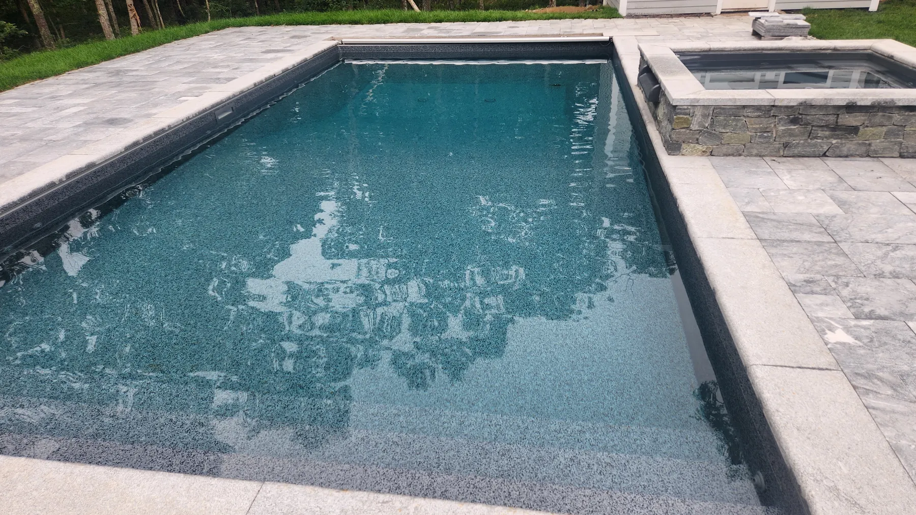 The same pool filled with clear water, July 22